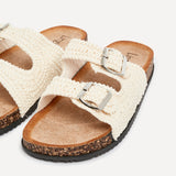 Brianna Beige Flat Sandals