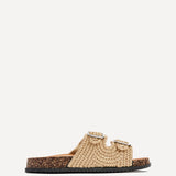 Brianna Natural Double Buckle Sandals