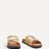 Brianna Natural Double Buckle Sandals