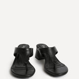 Briar Black Toe Post Mule Heels