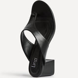 Briar Black Toe Post Mule Heels
