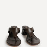 Briar Brown Toe Post Mule Heels