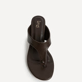 Briar Brown Toe Post Mule Heels