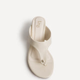 Briar Ivory Toe Post Mule Heels