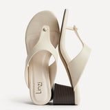 Briar Ivory Toe Post Mule Heels