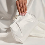 Rochelle Bridal Ivory Satin Clutch Bag