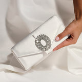 Heaven Bridal Ivory Satin Clutch Bag