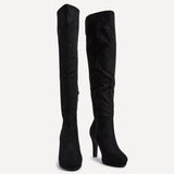 Brielle Black Long Heeled Boots