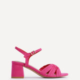Broadway Pink Faux Suede Heeled Sandals