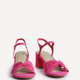 Broadway Pink Faux Suede Heeled Sandals