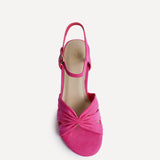 Broadway Pink Faux Suede Heeled Sandals