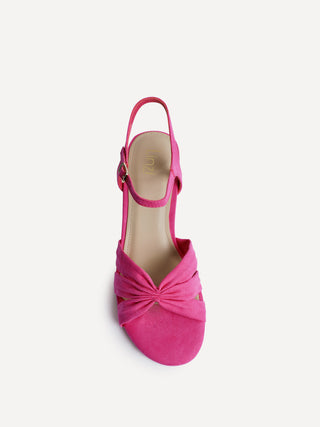 Broadway Pink Faux Suede Heeled Sandals
