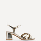 Broadway Gold Faux Leather Heeled Sandals
