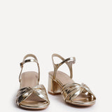 Broadway Gold Faux Leather Heeled Sandals