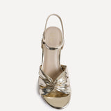 Broadway Gold Faux Leather Heeled Sandals