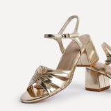 Broadway Gold Faux Leather Heeled Sandals
