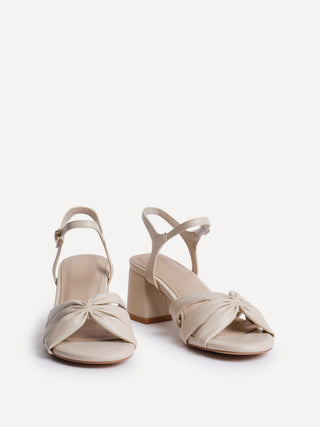 Broadway Nude Faux Leather Heeled Sandals