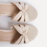 Broadway Nude Faux Leather Heeled Sandals