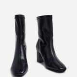 Bronx Black Block Heeled Boots