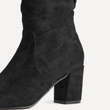 Brooke Black Ruched High Leg Boots