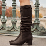 Brooke Brown Ruched High Leg Boots