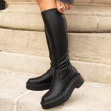 Bruna Black Long Stretch Boots