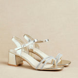 Bunty Gold Diamante Heeled Sandals