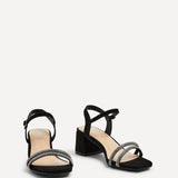 Bunty Black Diamante Heeled Sandals
