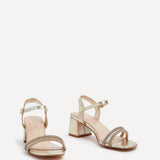 Bunty Gold Diamante Heeled Sandals
