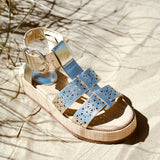 Sunkissed Gold Gladiator Flatform Sandals