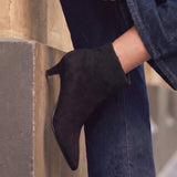 Blaire Black Faux Suede Ankle Boots