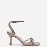 Bling Pewter Strappy Diamante Heels