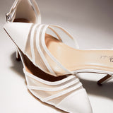 Tianey Wide Fit Bridal Ivory Mesh Court Heels