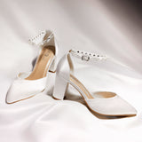 Elowen Wide Fit Bridal Ivory Satin Court Heels