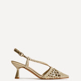 Cadence Gold Handwoven Court Heels