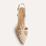 Cadence Nude Handwoven Court Heels