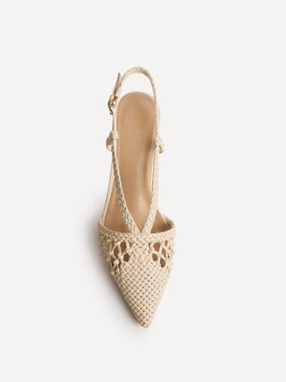 Cadence Nude Handwoven Court Heels