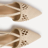 Cadence Nude Handwoven Court Heels