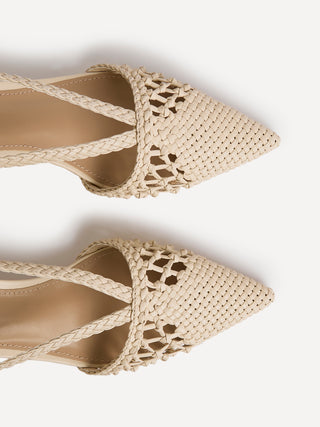 Cadence Nude Handwoven Court Heels