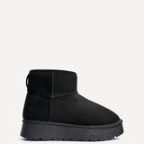 Cammie Black Platform Ankle Boots