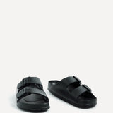 Candice Black Slip On Slider Sandals