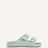 Candice Mint Slip On Slider Sandals