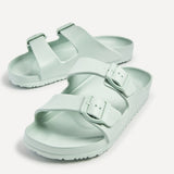 Candice Mint Slip On Slider Sandals