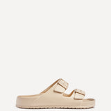 Candice Nude Slip On Slider Sandals