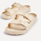 Candice Nude Slip On Slider Sandals