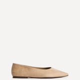 Candid Wide Fit Beige Pointed Toe Ballet Flats