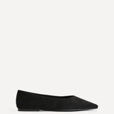 Candid Wide Fit Black Pointed Toe Ballet Flats