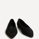 Candid Wide Fit Black Pointed Toe Ballet Flats