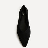 Candid Wide Fit Black Pointed Toe Ballet Flats