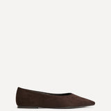 Candid Wide Fit Brown Pointed Toe Ballet Flats